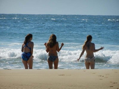 The girls frolick