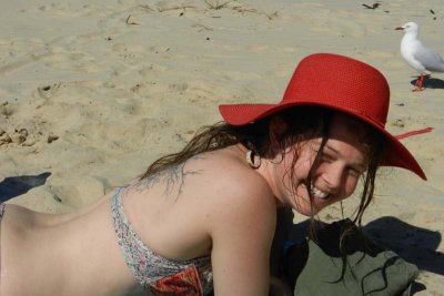 Steph with a silver gull