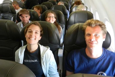 The kids on the way to Cairns