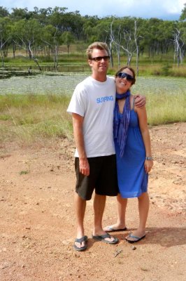 Adam and Jess at a billabong