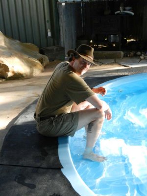 Jim enjoys the pool too