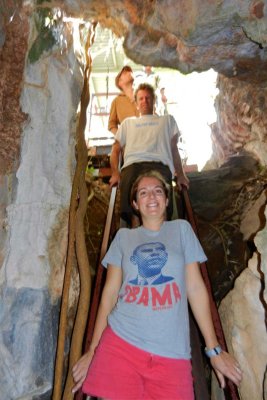 The gang descends into the cave