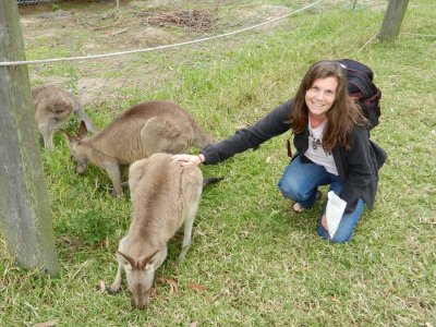 Cyn with kangaroo