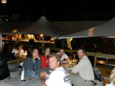 The gang at dinner