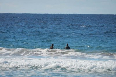 Jess and Adam in the waves!