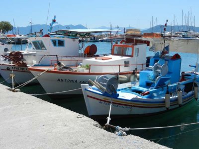 Boats that bring the produce to Aegina