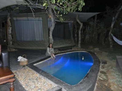 Enjoying the pool at our Chongwe suite