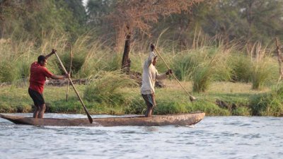 Local fishermen in a mokorro