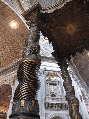 Bernini columns over St. Peter's crypt