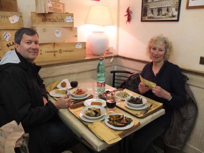 Lunch in testaccio neighborhood, Jim and Carla
