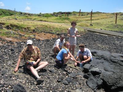 Gathering GREEN sand at South Point!