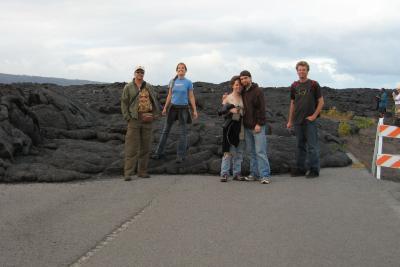 The gang about to enter the lava field
