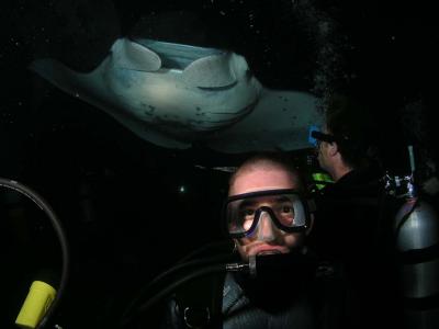 Mark with manta mouth behind