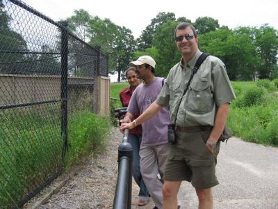 Jim and friends visiting the cranes