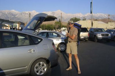 Jim, in Lone Pine, getting ready