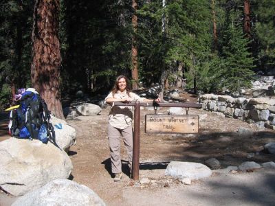 At Whitney Portal, ready to commence hiking