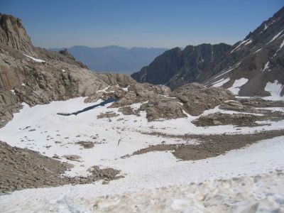 Looking back down at Trail Camp