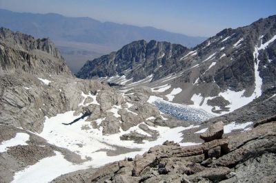 Looking down towards Trail Camp and the Owens Valley