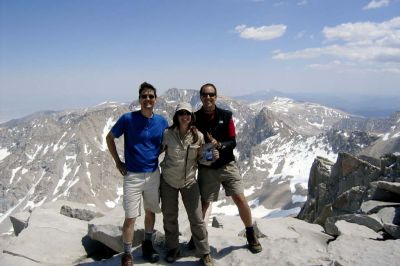 Three intrepid hikers (with Jim's photo)