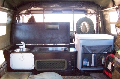 View of kitchen area with lid lifted