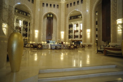 The Al Bustan, the one and best of the 5 5 stars hotels in Muscate. Splendid, worth a visit.
Rooms are from USD 500 a night (down to 70 off season.. but then it's hot like hell).