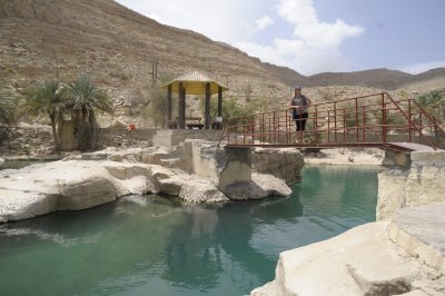 The Wadi Bani Khalid, where we swam and ate.