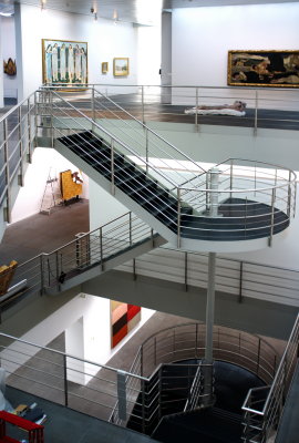 Preparation of the coming Sean Scully exhibition.