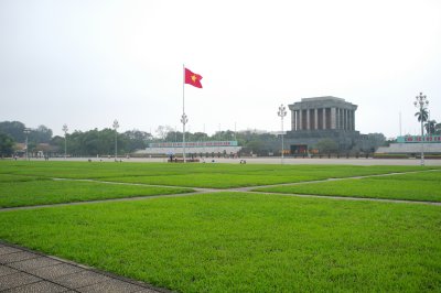 The Ho Chi Minh Mausoleum in a typical communistic style. 