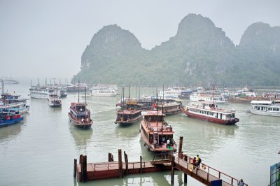 Ha-Long Bay, famous since James Bond films. 4 hours bus from Hanoi, then one to several days cruise.