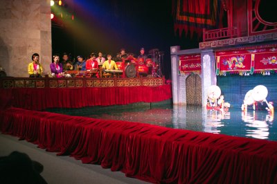 Back to Hanoi: the Theatre Thang Long Water Puppet, recognized by Unesco. Check for instance this blog: http://niiniii.blogspot.com/2011/07/thang-long-water-puppet-show.html . 