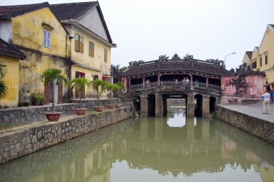 The small Japanese bridge that miraculously escaped destruction during the war.