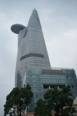 Bitexco Financial Tower : Tallest Skycraper in Saigon. Cool when you travel by helicopter.