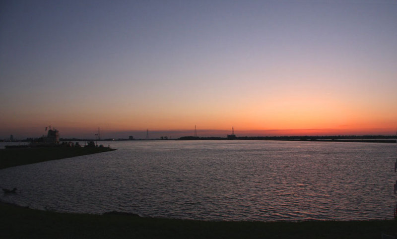 Sunset on the Mississippi River at the Bonnet Carre Spillway