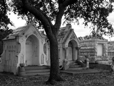 Cemetery Tombs circa 1890 - Architecture in Black and White