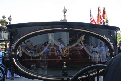 Archbishop Hannan's casket in the Glass Hearse