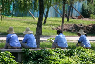 Beijing - Blue Workers (Beijing Zoo)