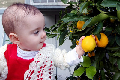 Maia in Grandma Jane's garden