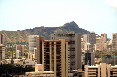 A View Of Honolulu With Diamond Head In The Distance