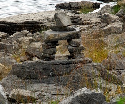 Cairn At The Edge Of Medicine Lake