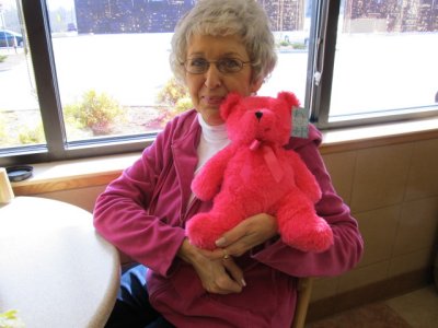SHIRLEY WITH PINK BEAR