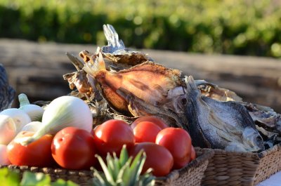 Pescado y vegetales.