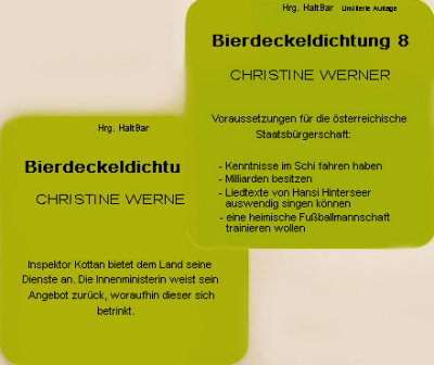 Bierdeckel-Dichtung von Christine Werner