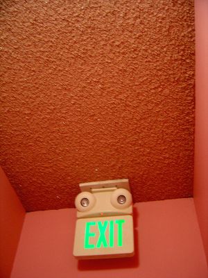 exit in pink