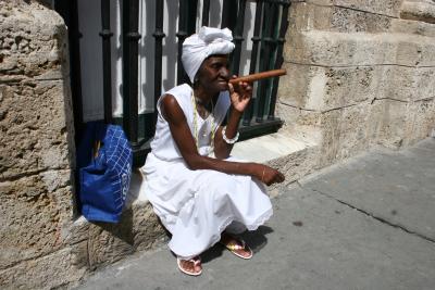 cuban woman with a cigar