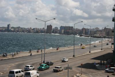 view onto Malecon from hotel Nacional