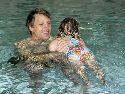 Kristina's first swimming lesson
