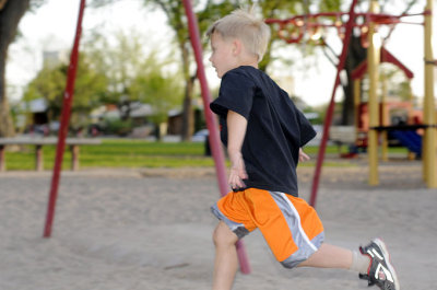Running off a chocolate high at the park