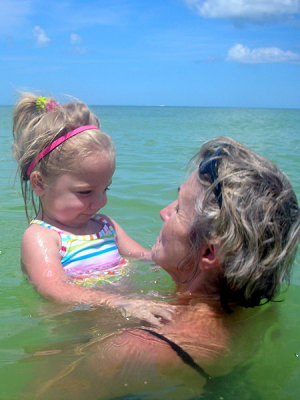 Kristina and Baba enjoy the water