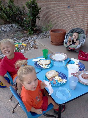 Outdoor dinner, yum