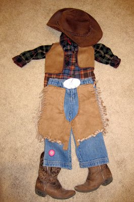Cowboy costume ready for action